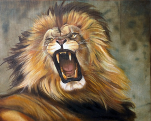Cecil the Lion Oil Painting by Tia Harper