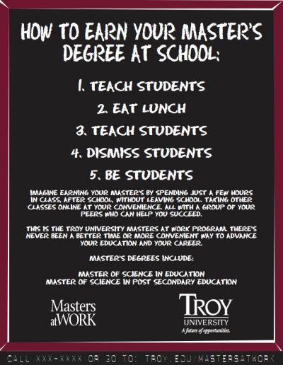 TROY - Masters at Work Program - Educator Poster Small Ad